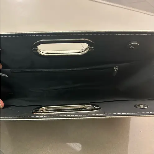 Clutch Sleek White and Silver Clutch with Modern Design