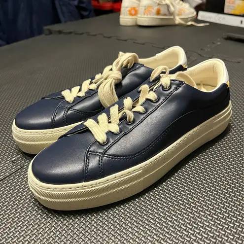 Soludos  Yebo Vegan Leather Sneaker‎ Blue White Womens size 6