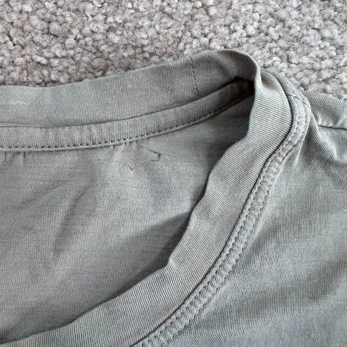 Lafayette 148 Cotton Jersey Modern Long Sleeve Tee Shirt Medium Green FAB#J807