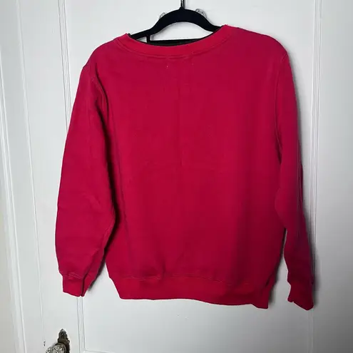 Vintage Christmas Holiday Applique Red Crewneck Sweatshirt Small Granny Cute