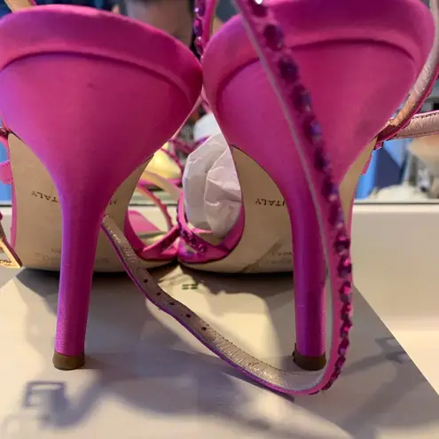 Kate Spade  Hot Pink Crystal Ankle Wrap Heal Sandal