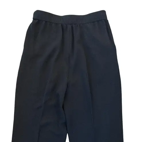 St. John Basics Santana Knit Pleated Front Pants Pull On Pockets Black Size 6