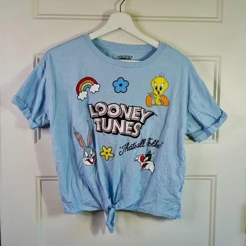 Looney Tunes  blue Bugs Bunny Tweety bird Sylvester that's all folks top Large