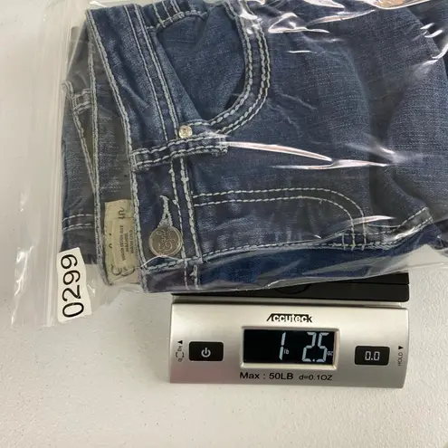 Vintage Earl Jean women's dark medium wash blue denim skinny embellished jeans Size 6