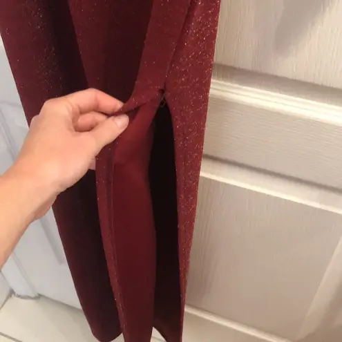 Popular Basics COPY - Dark Red One-Shoulder Dress