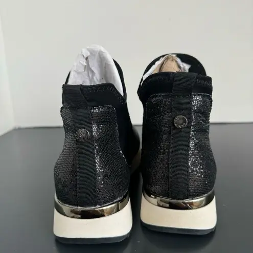 Kenneth Cole NEW  Black Sparkle Slip On Jogger Sneaker Chelsea Size 6 Comfort