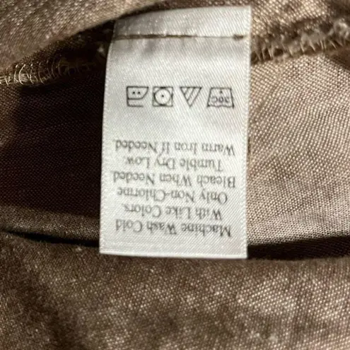 Coldwater Creek Women’s 12P Linen Cotton Blend Cropped Wide Leg Pant Brown Color