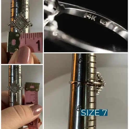 SOLID WHITE GOLD GENUINE DIAMOND .67 CTW INVISIBLE SET PRINCESS CUT RING (7)