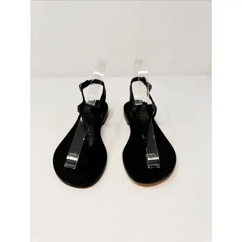 Rachel Comey Kolach Black Nappa Leather Strappy Flat Thong Sandal EU 36