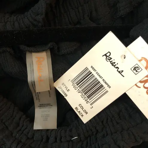 Raisin's West Coast Romper Swim Coverup Off Shoulder Black S