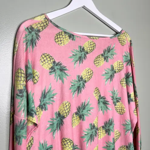 Wildfox Women’s Pineapple Palace Beach Knit Top Swim Coverup Pink Size XS
