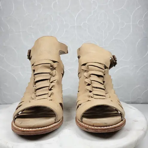 FREEBIRD by Steven Bongo Sandals Womens 10 Taupe Leather Suede Gladiator Strappy