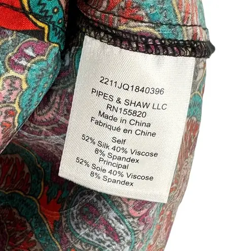 Veronica Beard NWT Simmons Paisley Floral Silk Blend Top Flame Red Multi Size 4