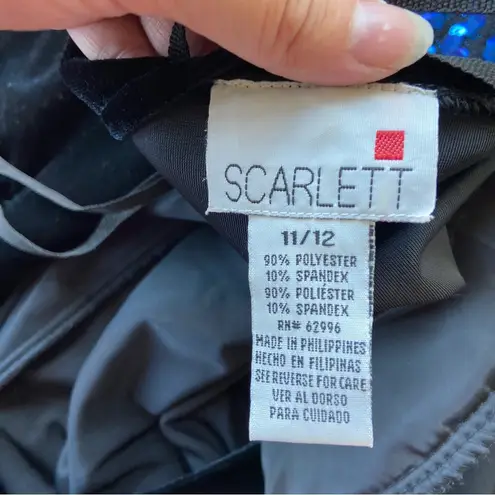 Rhapsody Vintage 90’s Solid Black Velvet Mock Cardigan Short Sleeve Cocktail Dress