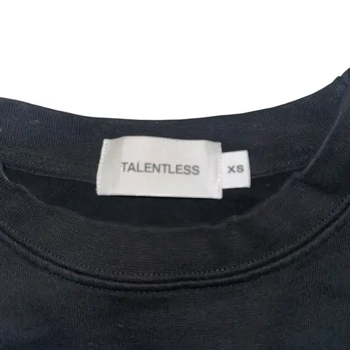 Talentless Dolman Black Cropped Crewneck Sweater XS