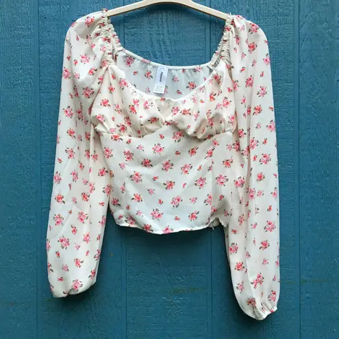 Abound NWT  Woven White Ditsy Floral Bustier Blouse XS