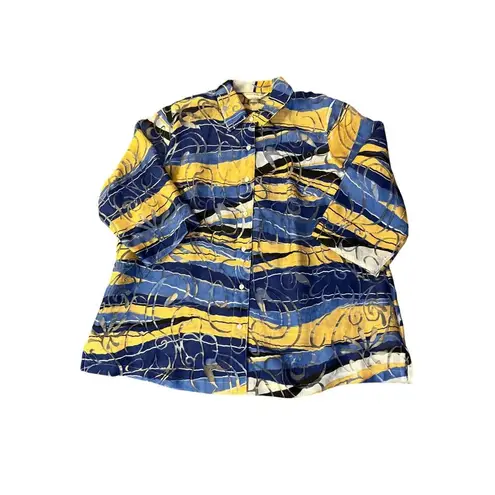 Allison Daley Women’s Blouse 22W | Abstract Print 3/4 Sleeve Button-Down