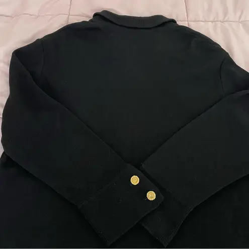 Classiques Entier Vintage  Merino Wool Blend Black Gold button pockets jacket XL