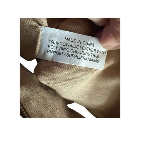 St.Johns Genuine Leather Satchel Double Handle Handbag. Tan