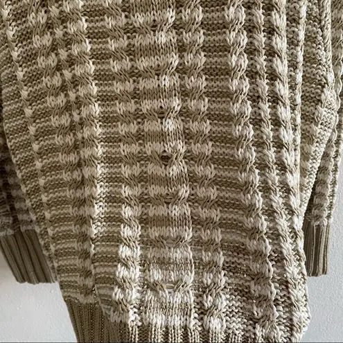 Faithfull the Brand  Teale Chunky Cable Knit Sweater in Mocha Stripe Small