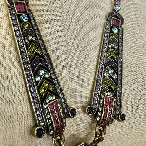 Heidi Daus "Suitably Sophisticated" Art Deco Medallions Necklace Purple