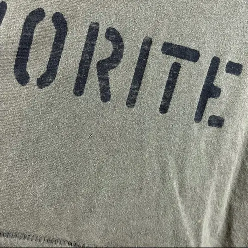 Talula Aritzia XS You Are My Favorite Olive Green Oversized Graphic Flowy Shirt