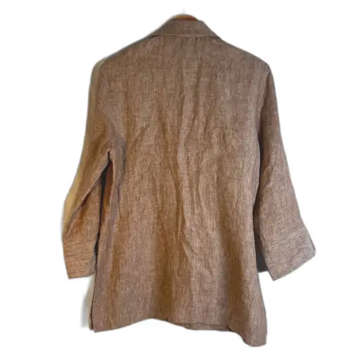 Austin Reed Light Brown 100% Linen Tunic Boyfriend Jacket Lightweight Size 10