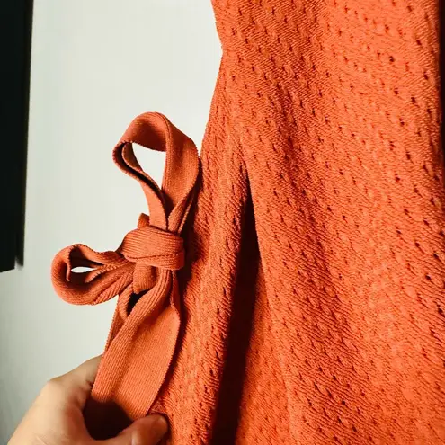 The Jetset Diaries Flowers on the Wall Rustic Orange Wrap Tie Dress Size Large