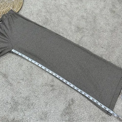 Bryn Walker Palazzo Soft Knit Pull On Pants Houndstooth Wide Leg Nero/Latte XXS