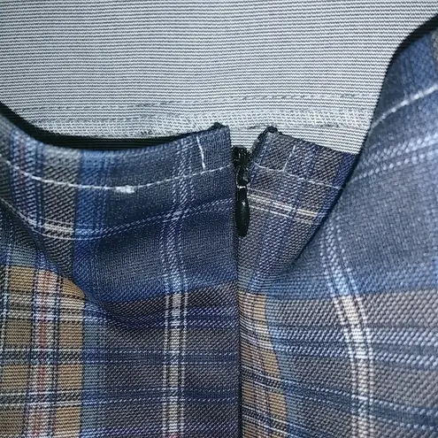 Paper Moon 3X Fall Plaid Jumper Dress Plus in Tan Black Blue