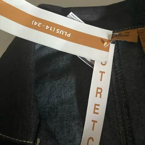 GOLD FLAOA, women’s stretch, Jean Jacket, Size 24, Dark Denim, Plus Size, Black