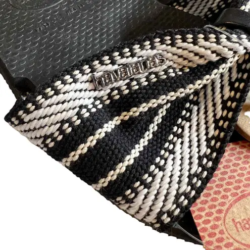 Havaianas Sandal Twist Fabric Strap You St. Tropez Fita in Black Size 11/12 New