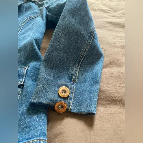Vintage Levi Strauss Jean Jacket Denim Wash Copper Color Buttons Small Blue