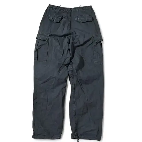 Brandy Melville Y2K  Cargo Pants Dark Gray Cotton Relaxed Fit Drawstring Waist