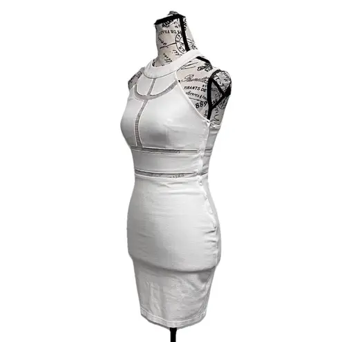 Guess Vtg  Mesh Mini Dress Bondage Angelcore Party Sheer Granola Preppy Sexy XS