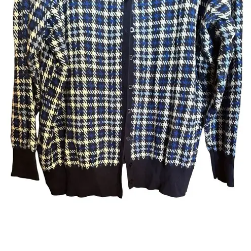 Jessica London Cardigan Womens 22 24 Multicolor Plaid Button Stretch Sweater