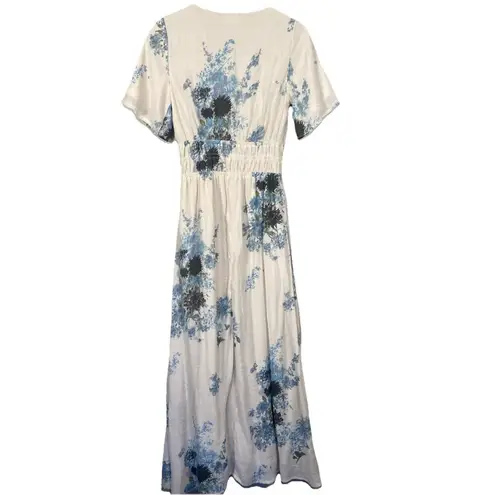 Roolee Floral Maxi Cottagecore Dress Size XS Fairy Flowy Spring Wedding Blue
