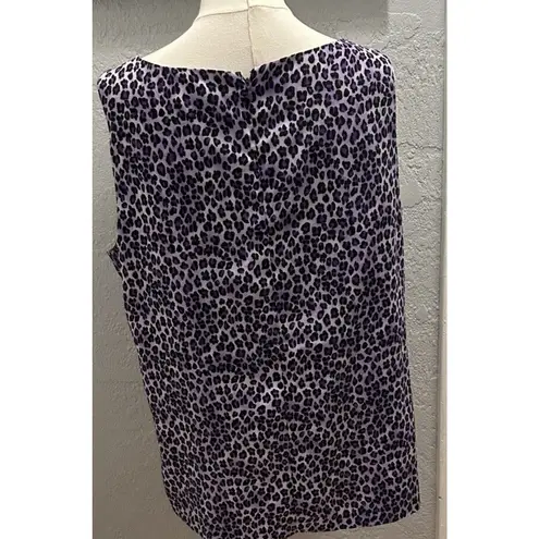 Dana Buchman Dana Bachman Tank Top Purple SZ XL Leopard Retro Y2K Silky coquette embellished
