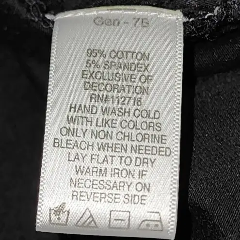 Quacker Factory  Womens Black Embellished‎ V Neck Long Sleeve Shirt Top Large - Image 5