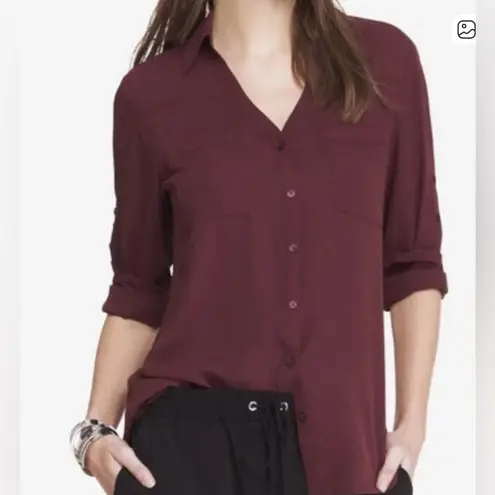Express Portofino Burgundy Blouse size Small Purple