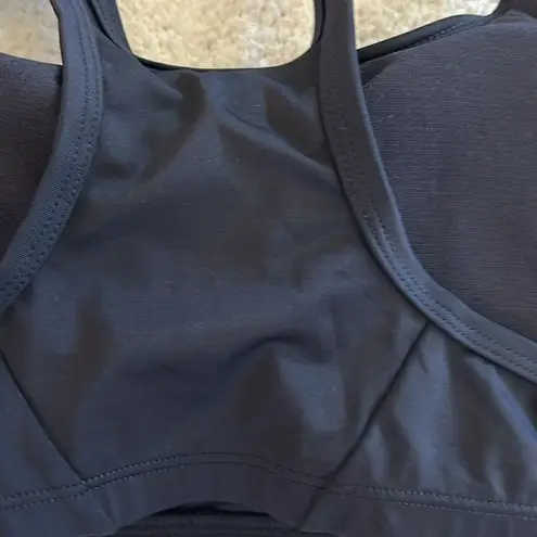 SYROKAN Sports Bra with removable pads or Crop Top Racerback. Size XXL, NWT Black