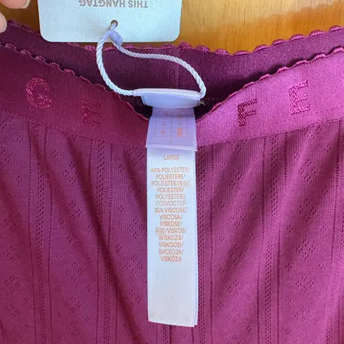 Savage X Fenty Lounge Pants Womens L Large Purple Ribbed Knit Sleepwear NWT