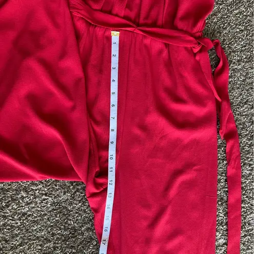 Sweet Storm Red Halter Jumpsuit with Relaxed Fit