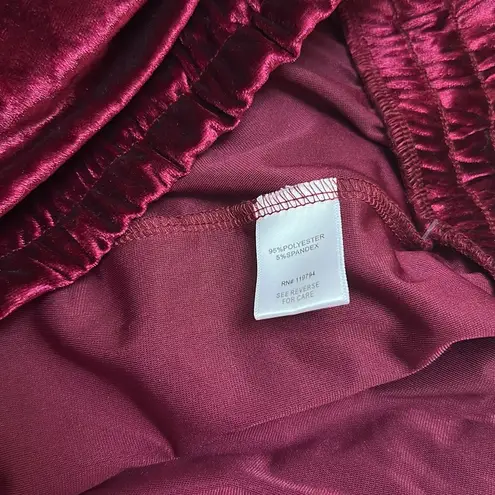 One World NWT Velvet Drawstring Waist Jogger Pants Burgundy Wine Plus Sz 2x