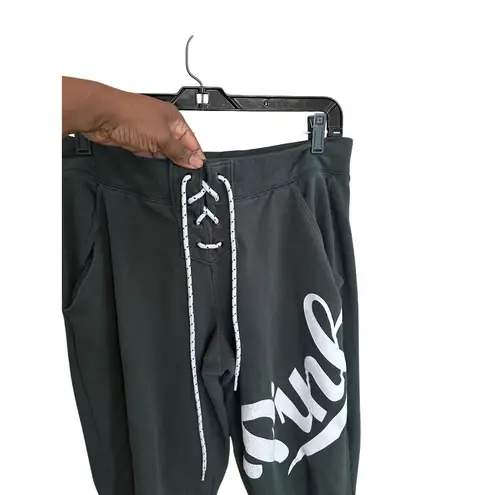 Victorias Secret Pink Womens Green Joggers With Lace