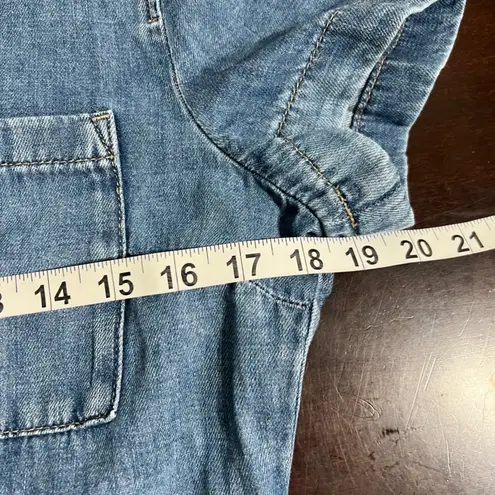 NWT J.Crew Women's Denim Utility Dress Size 4 Button Down Short Sleeve Tie Waist Blue