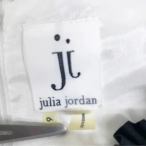 Julia Jordan White Black Sleeveless Lace Dress A-line Knee Length Size 6 New