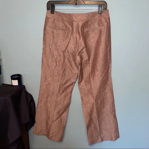 Lafayette 148 Wide Leg Linen Blend Crop Pants Size 4 Petite