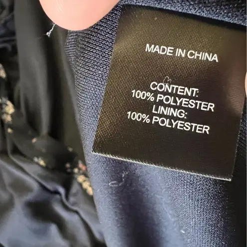 Drew ANTHROPOLOGIE Navy Floral High Low Wrap Dress Size XS