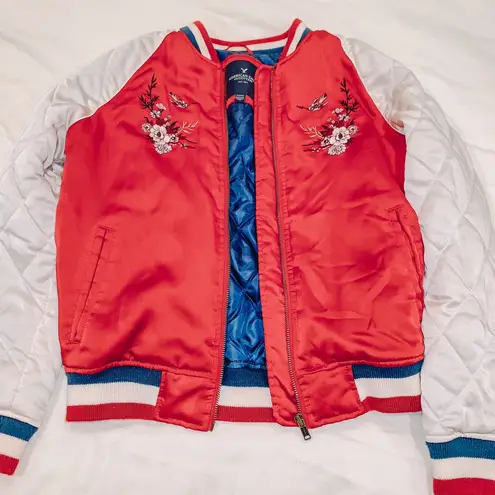 American Eagle Satin Bomber Jacket